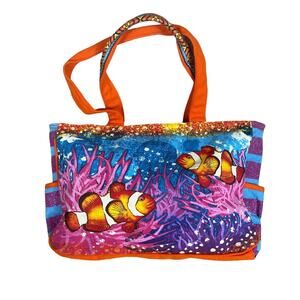 Messina Clownfish Nemo Tropical Fish Bead Shoulder Handbag Canvas